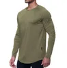 Yoga Outfit Lu Men Sports Long Sleeve T-shirt Mens Sport Style Tight Training Fitness Clothes Elastic Quick Dry Wear T-98