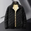 Vinterjacka män termisk fodrad tjock varm fleece jacka manlig kappa stänga av kragen parkas koreanska ytterkläder herr jacka 231226