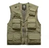 Men's Vests Work Vest Men Multi-pocket Sports Male Clothes Motorcyclist Man Clothing Camping Climbing Summer Zip UP