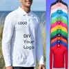 Polo da uomo di design tinta unita manica lunga bavero camicia da golf moda casual pubblicità culturale camicia stampa TextBrand 231226