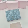 2024 TOP 5A MM Mui Sheepskin Pleated Wallet Women's Short Wallet High Beauty Wallet Card Bag Versatile Fashion Genuine Leather Simple Change purse