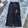 JNCO Streetwear Hip Hop Big Pocket Pollot Pants Graphic Print Men Women Mulheres Harajuku High Wand Wide G9