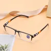 New fashionable printed anti blue light spring leg high-definition elderly presbyopia glasses