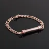 Acier inoxydable brillant strass Tube crémation porte-bijoux Bracelet bracelets femmes homme Bangle217i