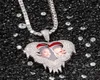 Hip Hop Iced Out Love Shape Flip Custom Po Pendant Personality Creativity DIY Necklace with Rope Chain8564579