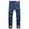 Jeans voor heren Biker Punkstijl Blauw Gescheurd Letterborduurwerk Mid-taille Rechte pijpen Bedelaarsbroek Hip Hop Mode Appliqué Kleding