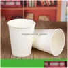 Tazze usa e getta Cannucce Tazza di carta bianca Tazze per la casa Caffè usa e getta Forniture per feste da tè Consegna a domicilio Giardino Kitch Dhgarden Dhonh