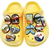 1PCS New Arrival Natural Scenery Travel Series Croc Shoes Charms Accessories Suitcase Buckle Kids Party Gifts