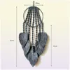 Перо листья макраме обруч
