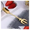 Arts And Crafts Stainless Steel Dessert Spoon 7 Colors Ice Cream Spoons Coffee Mti Function Kitchen Accessories Flatware Fruit Fork Dr Otgsr