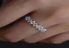 Enkla modesmycken handgjorda 925 Sterling Silver Marquise Cut White Topaz Cz Diamond Gemstones Women Wedding Bridal Ring Gift S2423312