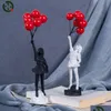 Decorative Objects Figurines Flying Balloon Girl Figurine Home Decor Banksy Modern Art Scpture Resin Figure Craft Decoration Colle Dhopx