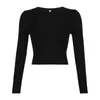Women's Sweaters Girl Hollow Out Cross Crop Top With Exposed Navel Slimming Knitted Spring Sexy Tight Pure Desire Sweater T-shirt