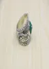 Factory wholesale Sterling Silver Double Wrapped Malachite Ring Index Finger Male British Style Jewelry Fashion Thai Silver Retro Ring5414379