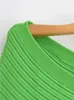 Bazaleas Store Traf robes pour femmes vert coupe ajustée robe trapèze robe tricotée sans bretelles robe officielle 231226