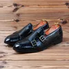 Men's Classic Grain Microfiber Leather Casual Shoes Mens Buckle Party Wedding Loafers Moccasins Men Driving Flats 231226