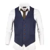 Tweed Slim Suit Modern Version Wool Blend Single-breasted Herringbone Men's Vest