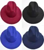 Nieuwe Dames Wolvilt Fedora Hoeden Zachte Mode Dames Brede Rand Hoeden Vrouwelijke Britse Stijl Retro Hoge Hoed Lente Winter GH668076805