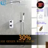 Ensembles CC robinet thermostatique de salle de bains et de douche, goutte d'air, économie d'eau, pomme de douche de pluie, mélangeur tout en métal chromé, ensemble de douche de bain