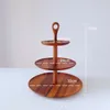 Plates Japanese Ins Wooden Dessert Display Rack Living Room Afternoon Tea Fruit Wedding Banquet Table Cake Stand