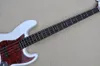 4 Strings CWhite Active Electric Bass Guitar met 20 frets Rosewood Freeboard Red Pearl Pickguard aanpasbaar