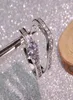 Никогда не выцветает 100 оригинальных колец из стерлингового серебра 925 пробы, комплект женских неаллергенных ювелирных изделий, прозрачное обручальное кольцо с цирконом 6 мм, подарок J3222529521