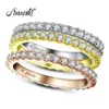 AEW Sólido 14K 585 Ouro Branco 1 2ctw 2mm DF Cor Anel de Casamento para Mulheres Senhoras Anel 210310206W