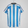 Argentinas Jerseys Retro Jerseys Messis Vintage Jersey Soccer Jersey 2006 Footbale Maillot 1996 1997 Shirt Shortleeved 1998 1999 Classic Tシャツ