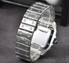 Relógio de pulso quadrado romano com mostrador automático, data, masculino, luxo, pulseira completa de aço inoxidável, movimento de bateria de quartzo, lazer, moda, digitalização, relógio de pulso