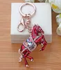 18K Rose Gold Plated The Zodiac Horse Car Keychains Crustification Gem Zircon Quartz MenWomen039s Birthday Gift Brand Keyrin5456274