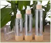 Bambu kosmetisk förpackningsflasksprutflaskor 20 ml 30 ml 50 ml 80 ml 100 ml 120 ml tom luftfria vakuumpumpflaskor för sminkkräm