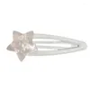 Hair Accessories 2pcs White Star Metal Snap Clip Hairpin Barrettes Side For Girl Korean Fashion