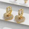 Hoop Earrings AIDE Copper For Women Girl European And American Retro Classic Minimalist Love Heart Zircon Earring Wedding Ear Buckle