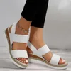 Sandali Donna Estate Minimalista Con Zeppa In Tessuto Slingback Vacanza Scarpe Open Toe Con Plateau Outdoor Femminile