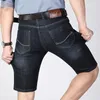 Męskie dżinsy Summer Short for Men Fashion Business swobodne proste szorty luźne czarny dżins 38 40 42