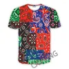 Męskie koszulki mody kobiety/męskie druk print bandana patchwork zwykłe koszulki hip-hop tshirts harajuku style topy ubranie