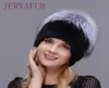 Fashion Winter Warm Women Knitting Caps Mink hats Vertical weaving with FOX Fur On The Top S181017088854666