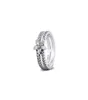 Echte 925 Sterling Zilveren Ringen voor Vrouwen Fonkelende Sneeuwvlok Dubbele Ring Verloving Bruiloft Statement Sieraden Party Gift6620750