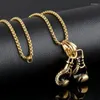 Pendentif Colliers En Rétro Gants De Boxe Collier Pour Hommes Vintage Hip-Hop Titane Acier Mode Punk Accessoires Cadeaux