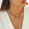 IngeSight Z multicouche exagéré CCB matériel grosse boule collier ras du cou pour les femmes Vintage couleur or grosse chaîne de clavicule 231226