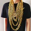 Hip Hop Gold Color Big Acrylic Chunky Chain Halsband för män Punk överdimensionerad stor plastlänkkedja Herrsmycken 231226