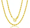 Echte 18k Geel Goud Kleur Ketting Voor Vrouwen Water Wave Chain Bone/Box/O Chain 45cm Ketting Hanger Sieraden 09273599400