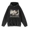 Anime Berserk Hoodie Sweatshirts Vintage Siyah Erkekler Giyim% 100 Pamuk Asit Yıkama Hoodies Kadın Hip Hop Y2K Giysileri Büyük Boy