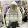 Dames Donsparka's 2023 Koreaanse mode Dames Korte Pluizige Pufferjas Oversize Capuchon Vrouwelijke Winter Dikker Warme Eendendonsjas Parka's Waterdicht J231226