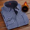 Men S T Shirts Autumn Winter Fashion Long Sleeve Plaid Fleece and Thick Warm Casual High Quality Large Size NS4574 230112 01