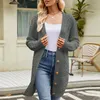 Pulls pour femmes Cardigan 2023 Ouvert sur le devant Bouton surdimensionné Manteau de mouton léger Robe tunique pour femme