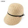 Uspop 2019 New Women Visor Sun Hats Female Wide Brim Straw Hat Summer Casual Shade Beach Cap Casual Leather Bow Sun Hats Y190520041135604