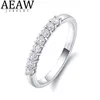 AEAW 14K Vitt guld 0,25CTW 2mm DF Round Cut Engagement Wedding Lab Grown Diamond Band Ring for Women 231225