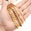 Bracciali a catena a maglie in oro da 21 cm per uomo donna colore oro per ciondolo piatto Donot Fade gioielli regali per feste di nozze289q