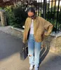 Elegant Sequin Gold O Neck Jacket For Women Fashion Loose Long Sleeve Coat 2023 Autumn Winter Street Female Chic Outwear 231227